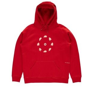 Pop Trading Company Men's Small Red Blurred Double-Sided Hoodie Sweatshirt • New